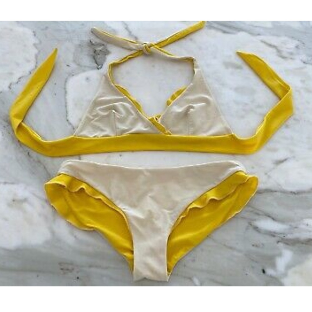 DELFINA YELLOW BIKINI BOTTOM SMALL AND MEDIUM TOP